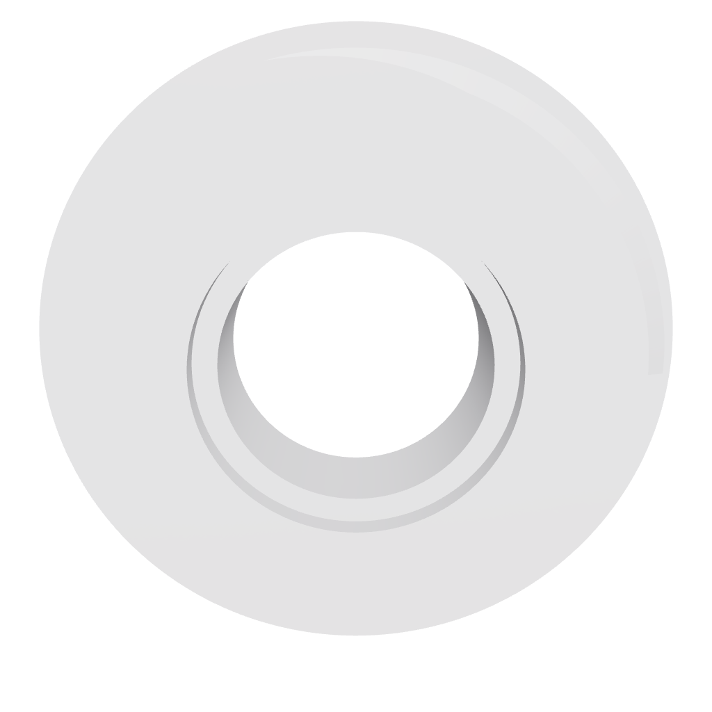 Whirlpool-Filterverbinder Ø 130 mm aus PETG in Grau – 3D-Ansicht mit Gewinde auf beiden Seiten